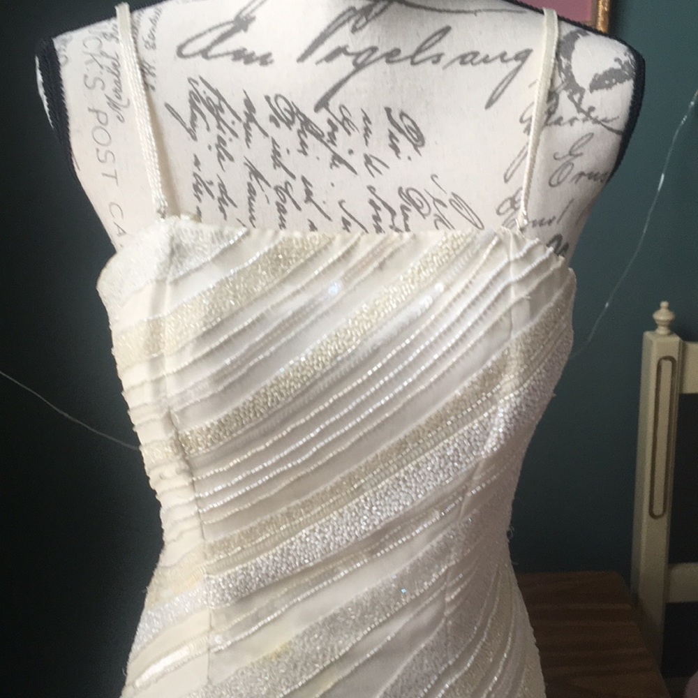 Gorgeous ivory sequin formal evening gown